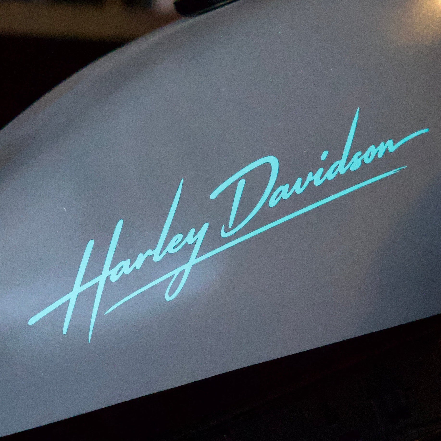 Tiffany Blue Harley Davidson Script Vinyl Decal