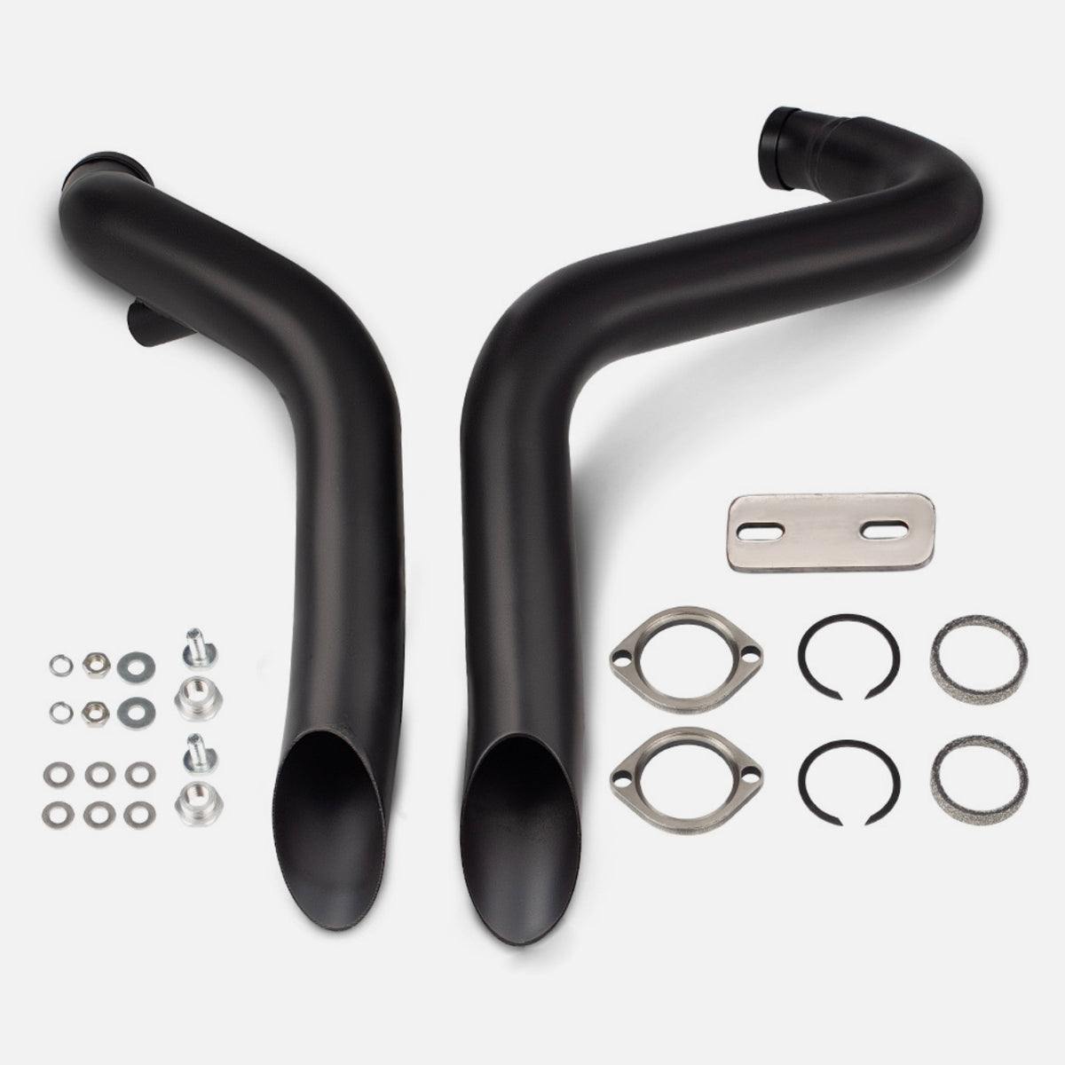 2-Inch Leaf Exhaust Pipes – Gloss Black