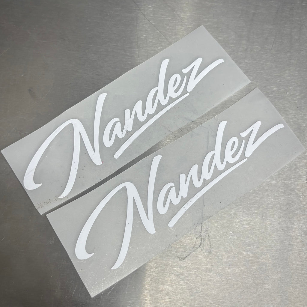 Nandez Signature Script Decals - WHITE