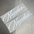 Nandez Signature Script Decals - WHITE