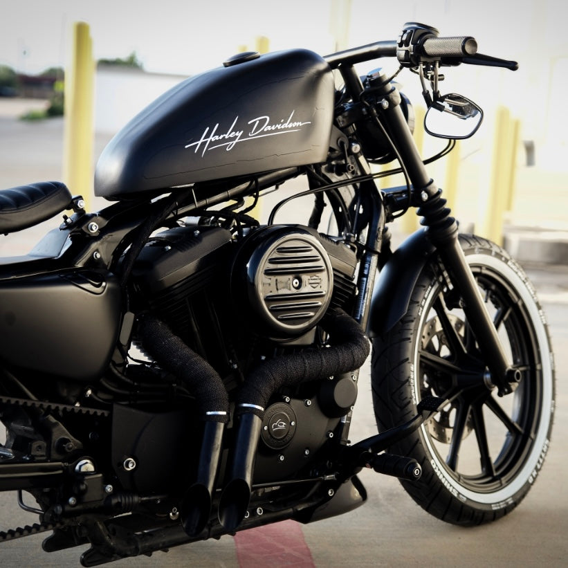 Sportster Shorty Shotgun Exhaust System | Wrapped Bobber Style Pipes | 2004–2022 Harley Sportster
