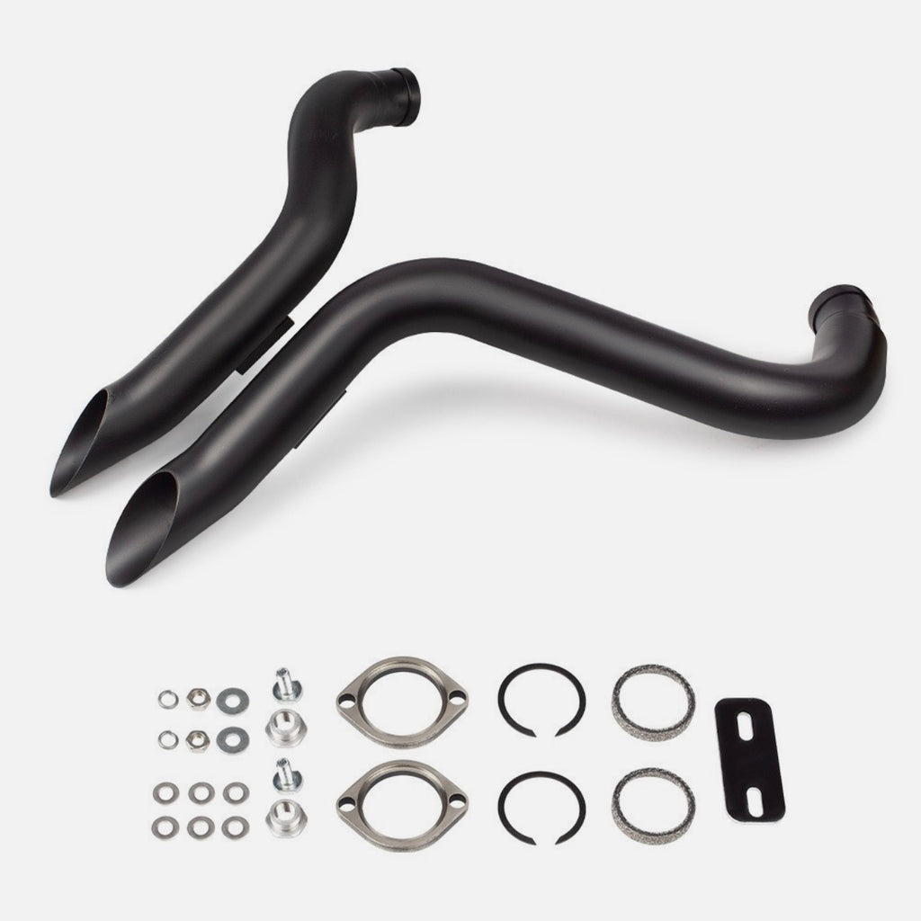 2-Inch Leaf Exhaust Pipes – Gloss Black
