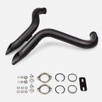 2-Inch Leaf Exhaust Pipes – Gloss Black