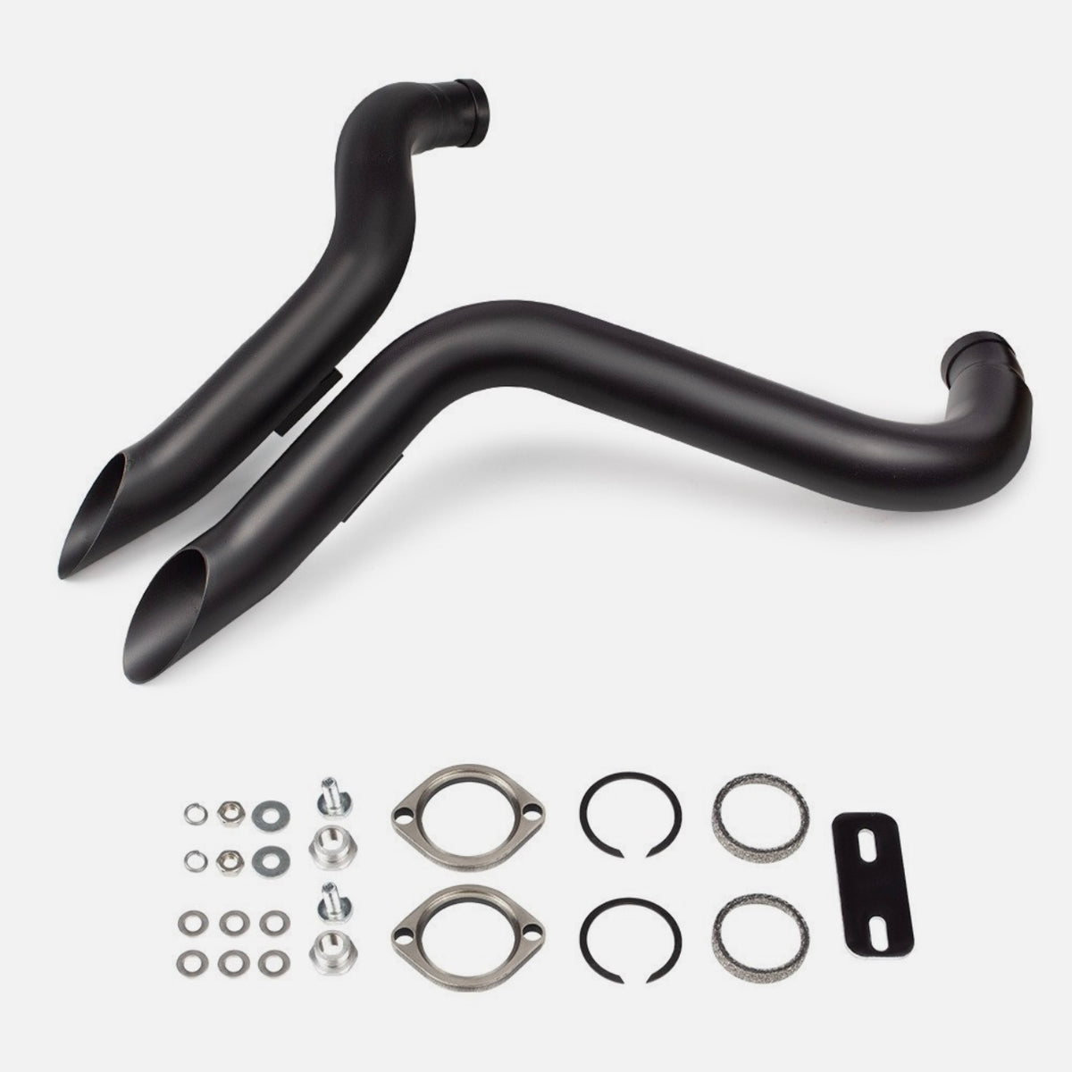 2-Inch Leaf Exhaust Pipes – Gloss Black