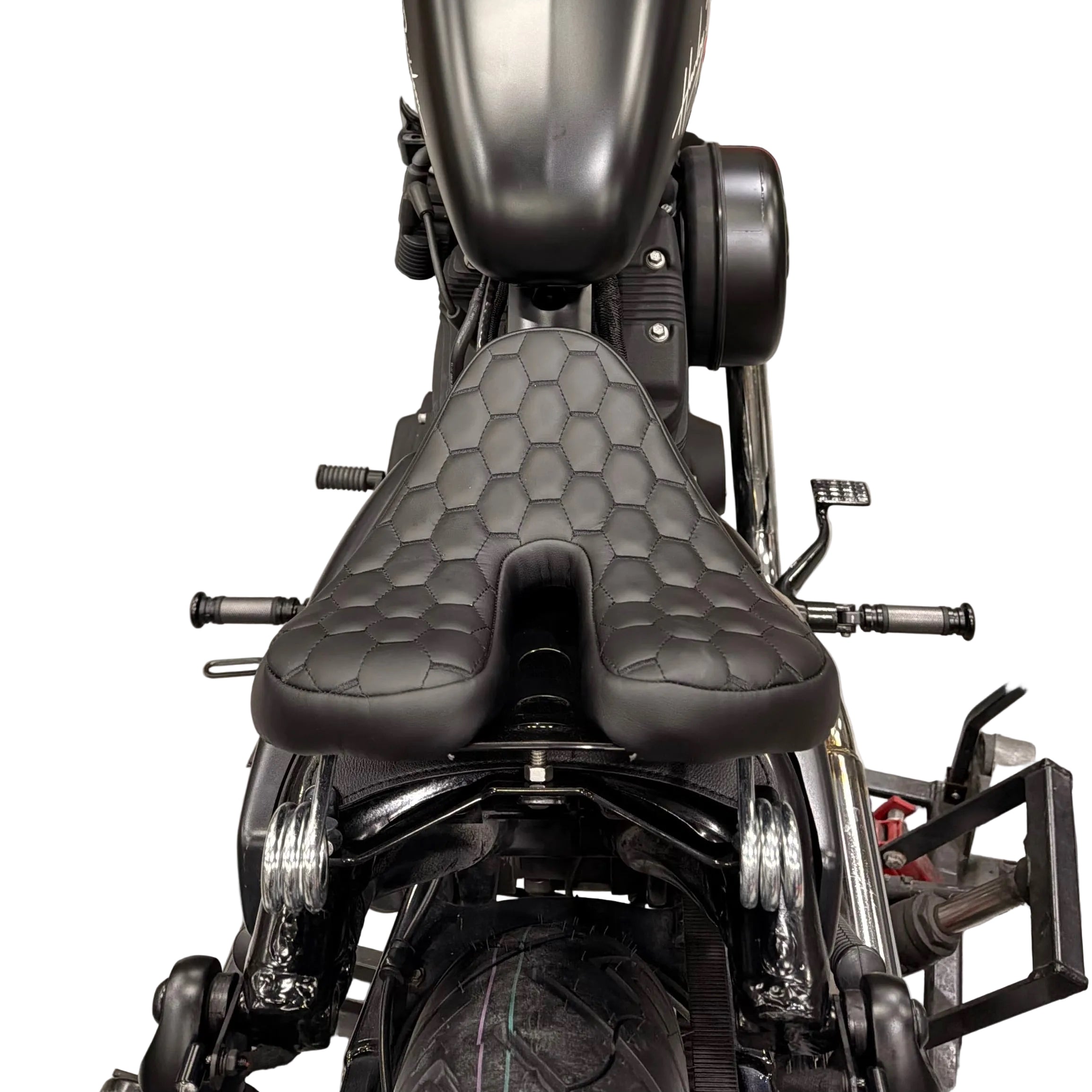 Black Diamond-Stitch Solo Bobber Seat with Springs