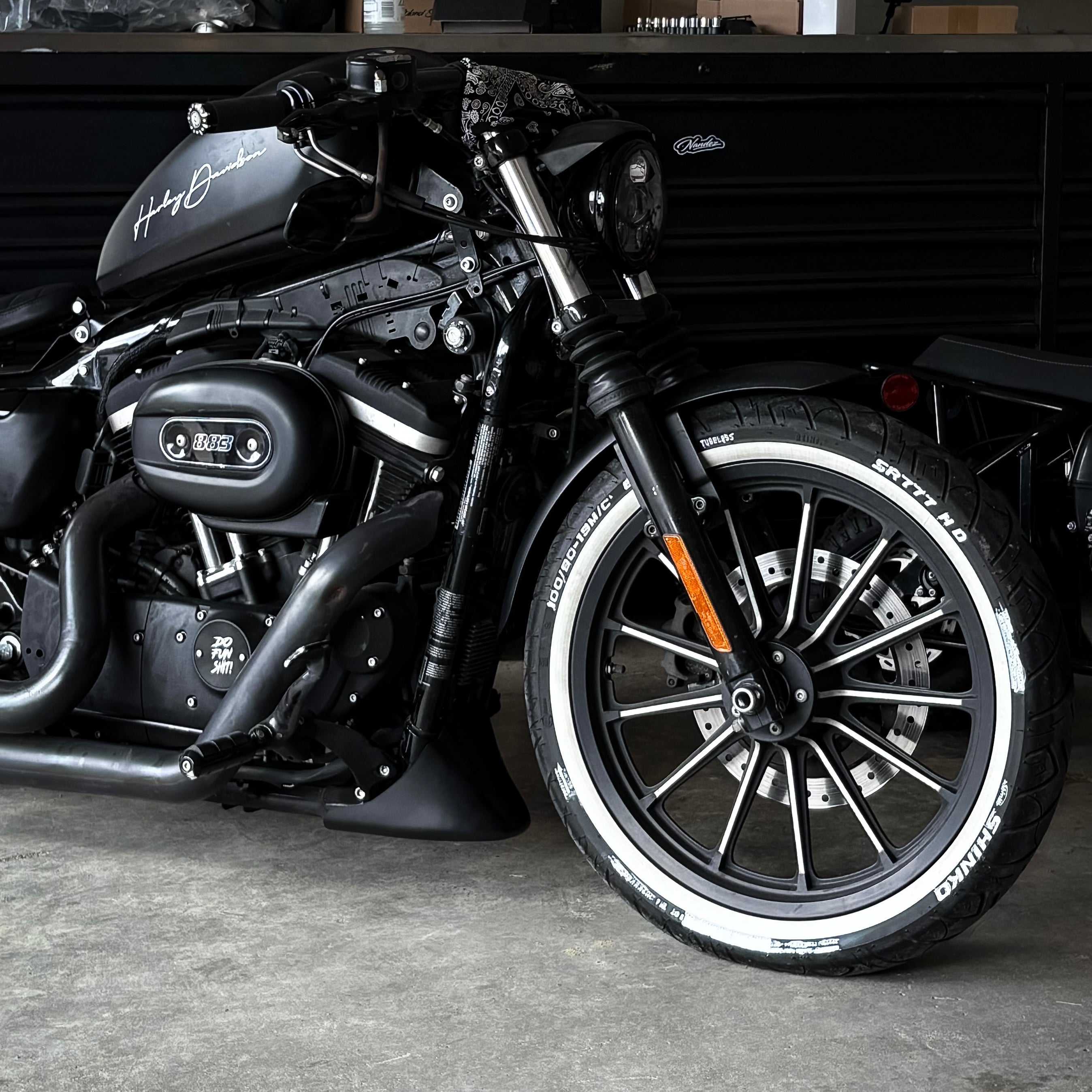 Black Chin Spoiler for Harley Davidson Sportster