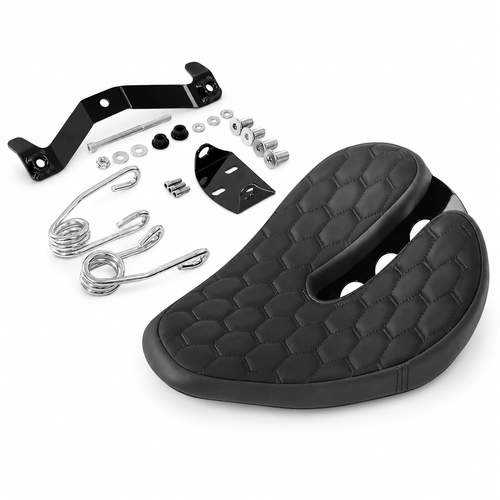 Black Diamond-Stitch Solo Bobber Seat with Springs