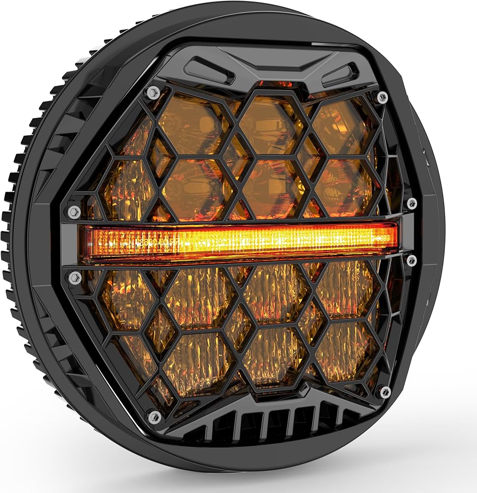 Nandez Amber LED Honeycomb Headlight for Harley-Davidson Sportster