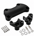 Black 1" inch Handlebar Riser/Top Clamp Kit